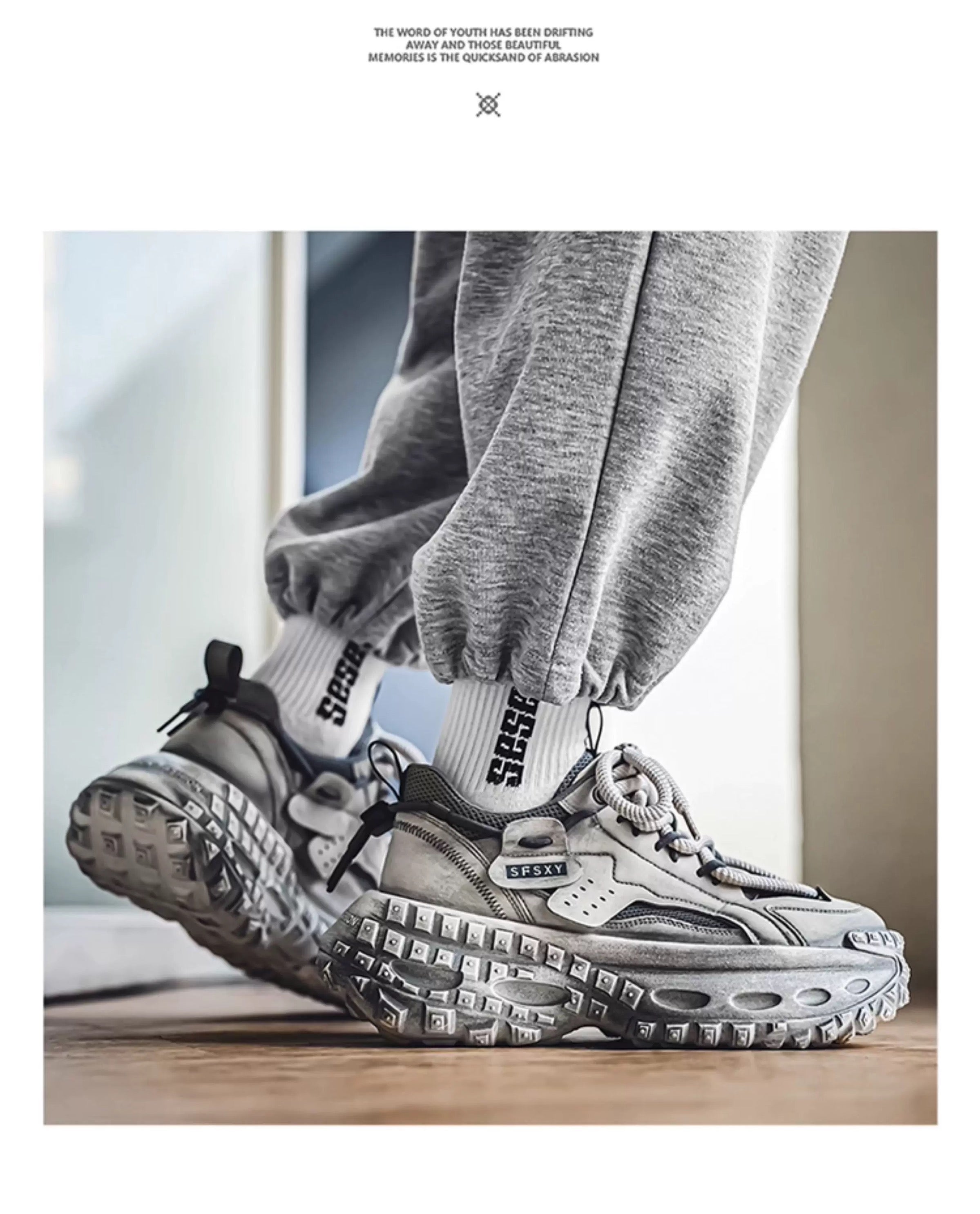 Men’s 2025 New Chunky Sneakers Tire Sole Platform Dad Shoes Fashion Street Style Casual Running ShoesS0016