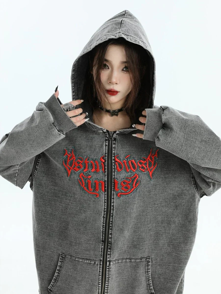 GOTHIC LETTER LOGO DENIM JACKET FE0122