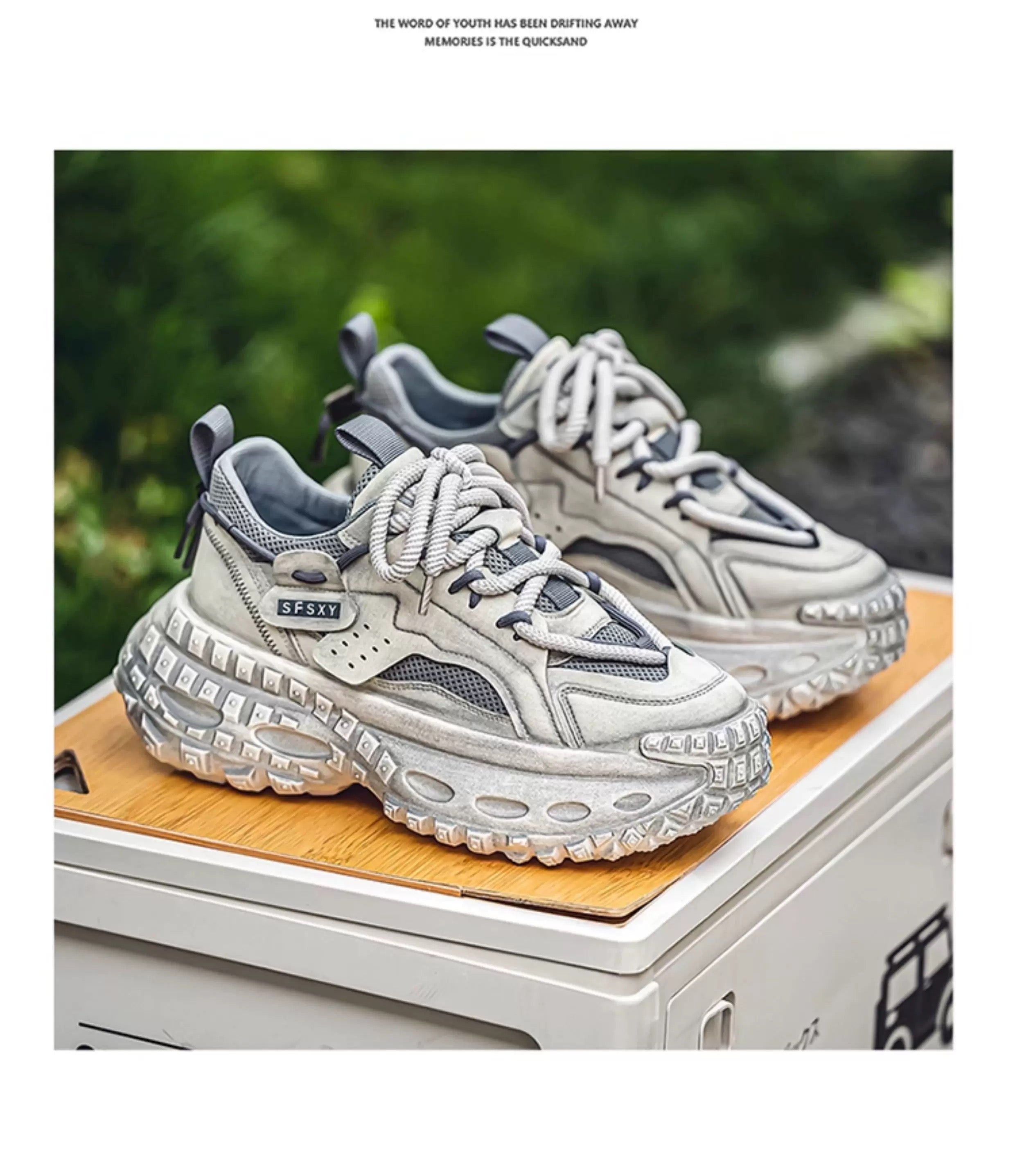 Men’s 2025 New Chunky Sneakers Tire Sole Platform Dad Shoes Fashion Street Style Casual Running ShoesS0016