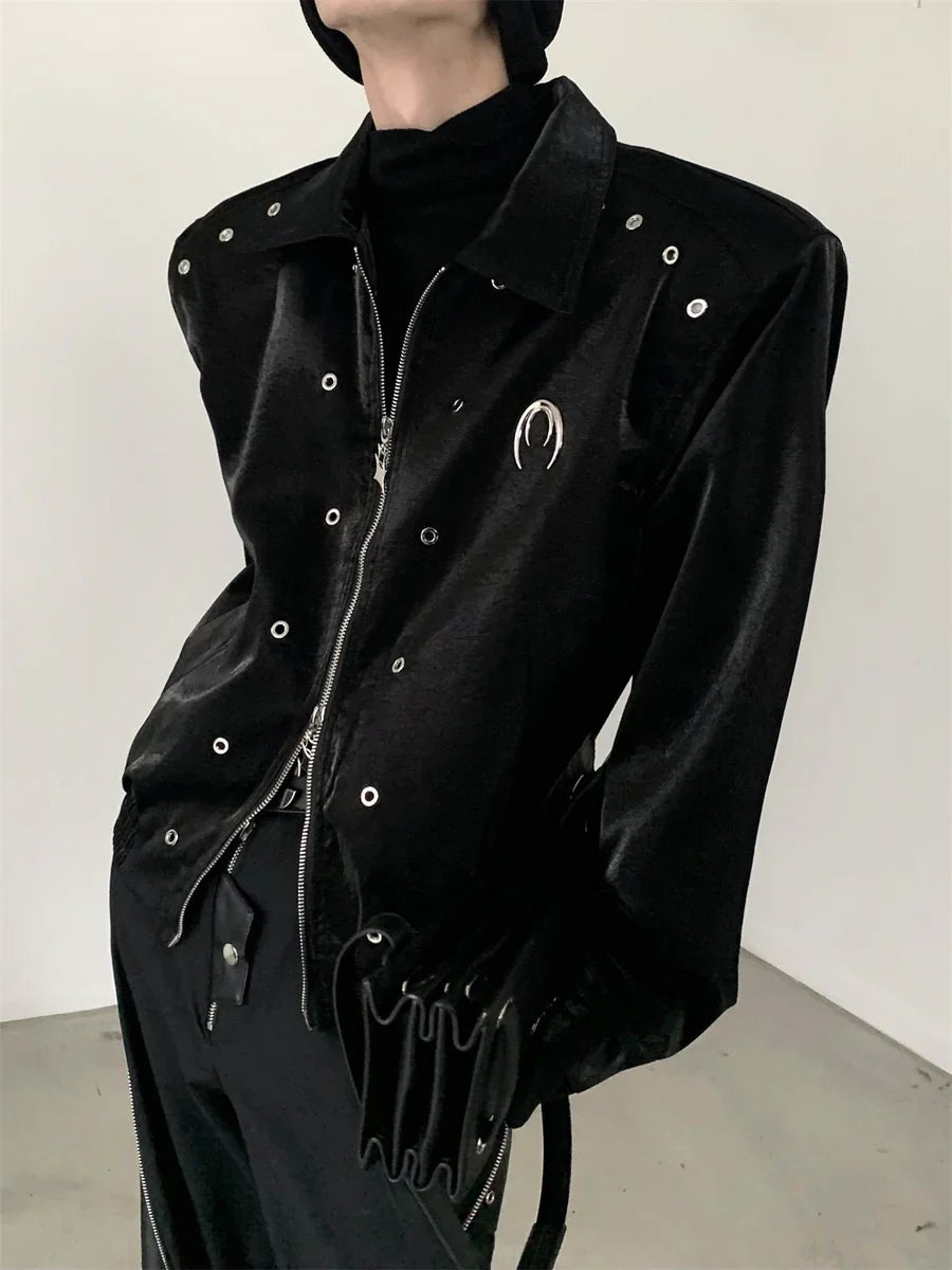 SHOULDER PADS SILHOUETTE LAPEL SHORT JACKET FE0466