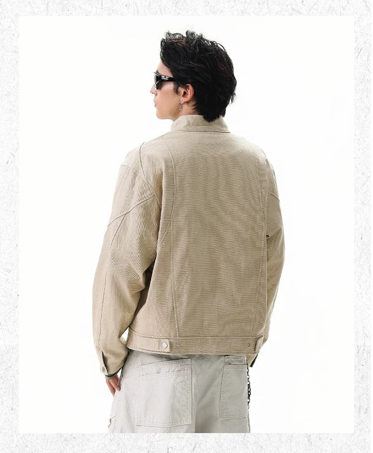 Harrington Stand Collar Utility Jacket – American Vintage Streetwear Coat FE0064