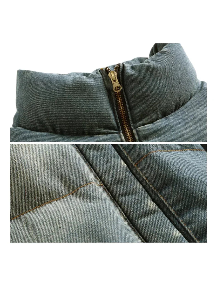 WASHED DENIM DOWN JACKET FE0124