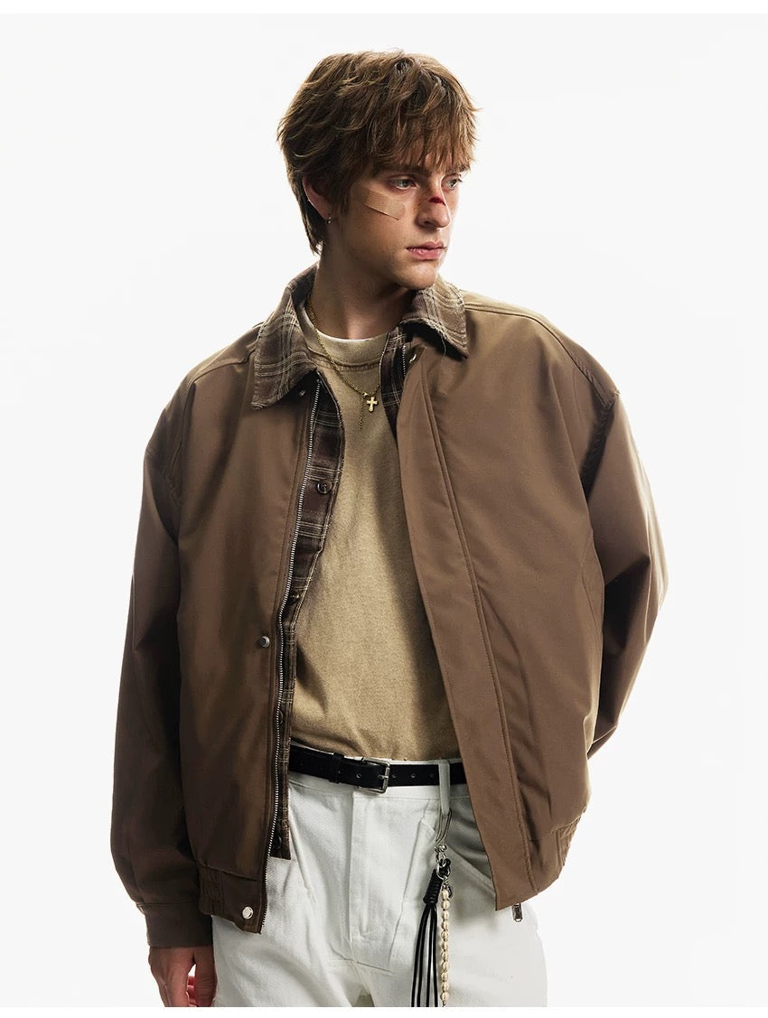 Men’s Retro American Plaid Lapel Jacket FE0079