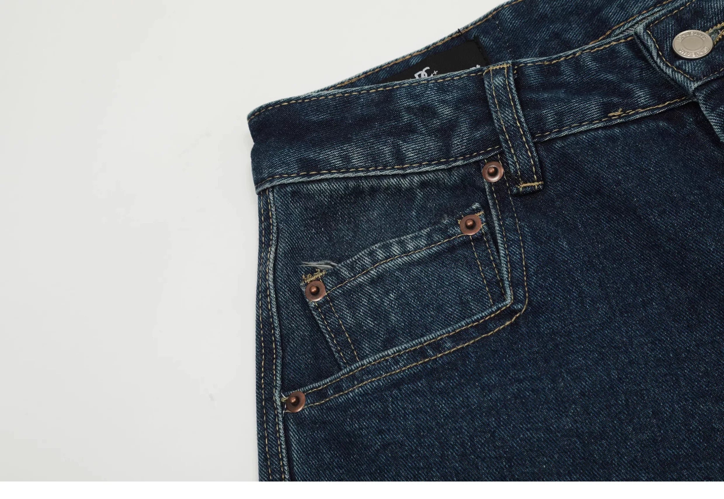 Vintage American Multi-Pocket Jeans – Loose Fit Workwear Street Denim Pants FE0050