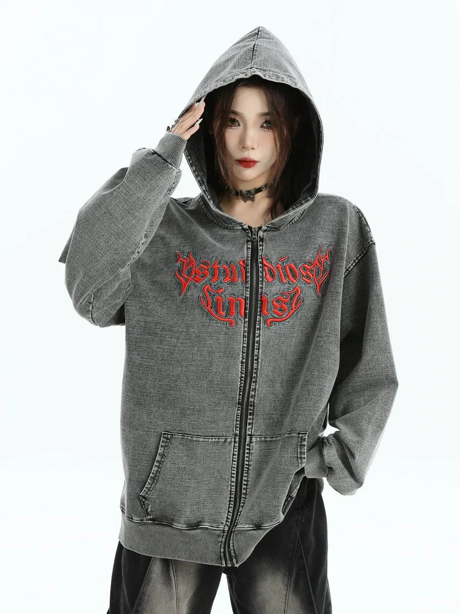 GOTHIC LETTER LOGO DENIM JACKET FE0122