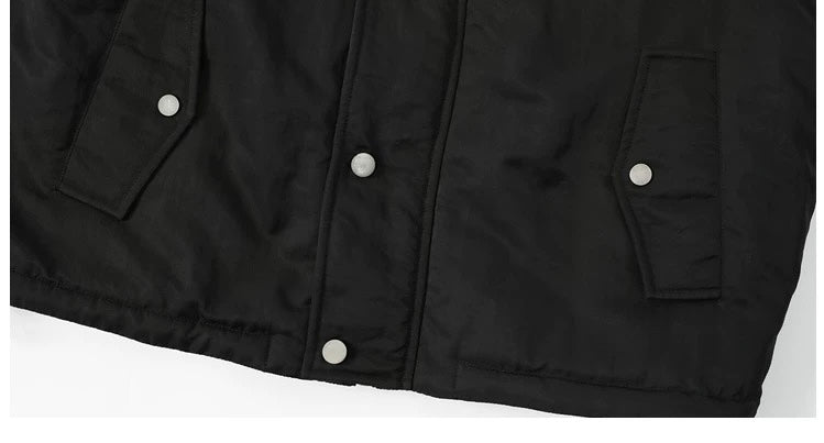 Men’s Detachable Fur Collar Padded Jacket – American Retro Winter Street Outerwear FE0040