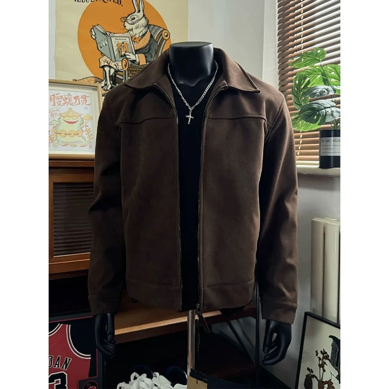 Men’s Vintage American Suede Collar Jacket FE0077