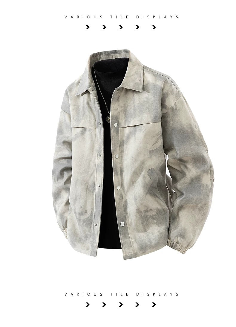 Men’s Vintage Washed “Dirty Look” Jacket – American Retro Streetwear Outerwear FE0290
