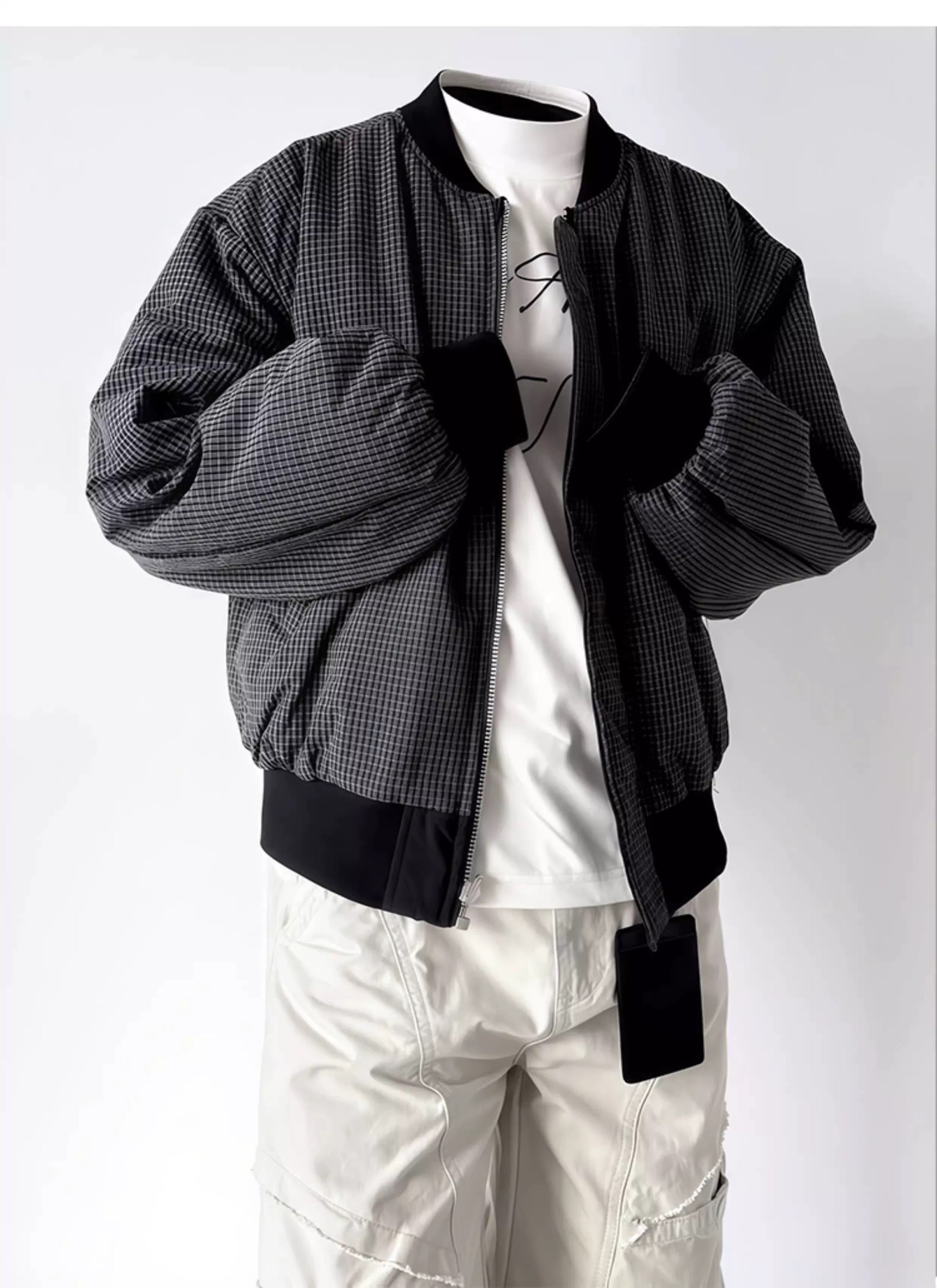Reversible Plaid Jacket – American Vintage Two-Sided Streetwear Coat FE0062
