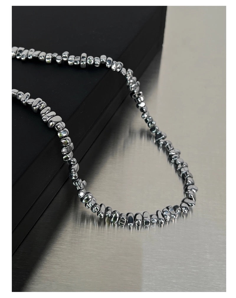 Men’s Irregular Silver Chain Necklace | Designer Hip Hop Pendant with Fragmented Metal Detail & Luxury Minimalist Style FA067