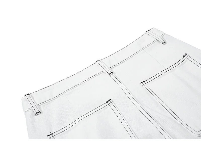 American Curved Wide-Leg Streetwear Trousers FE0297