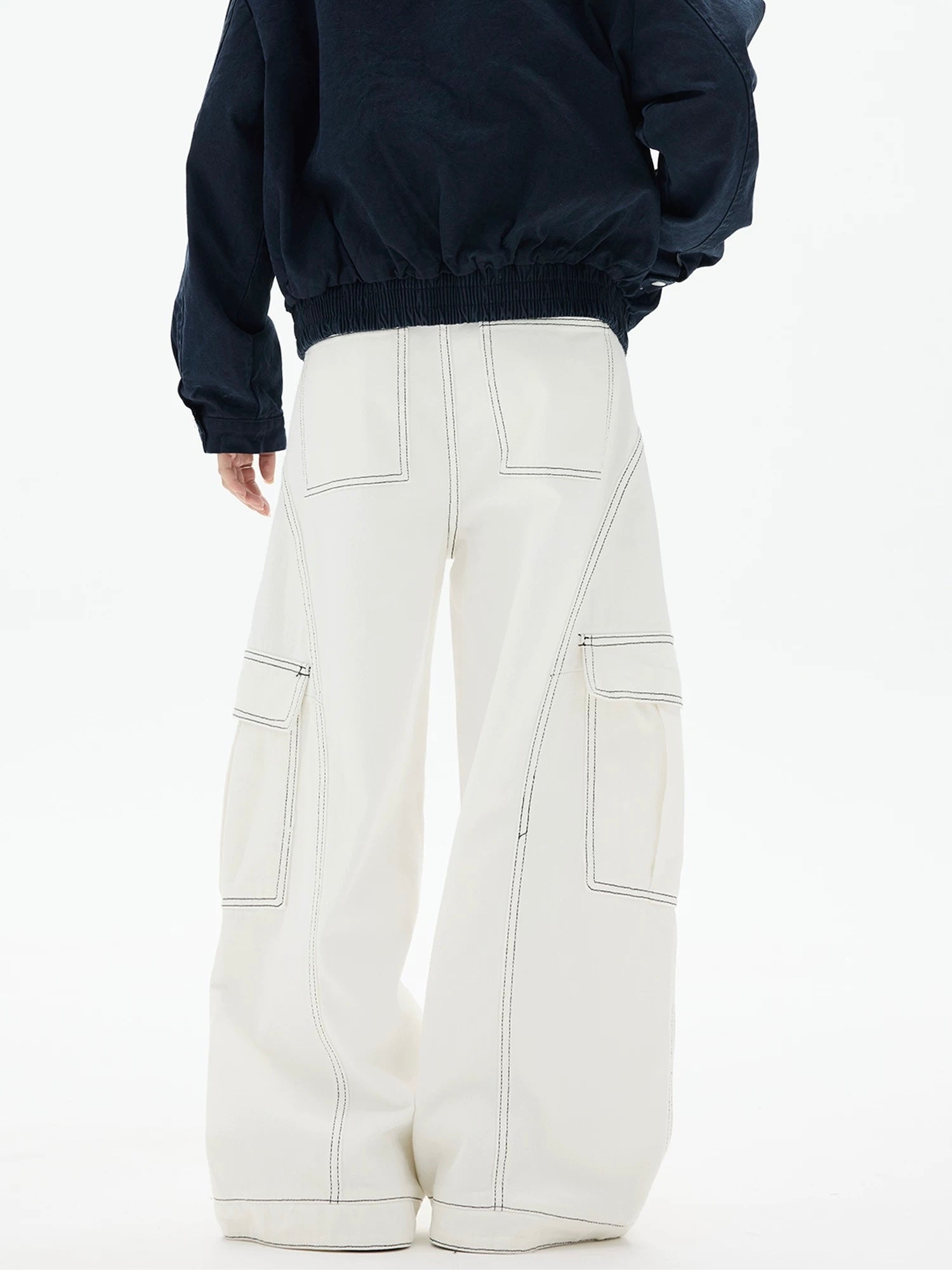 American Curved Wide-Leg Streetwear Trousers FE0297