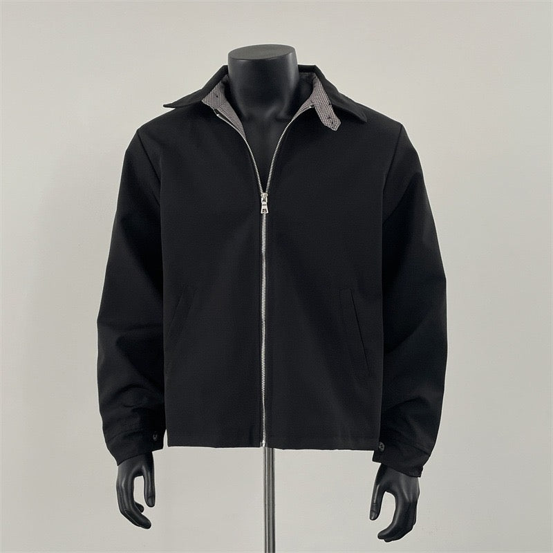CLEANFIT PLAID COLLAR ZIP JACKET FE0206