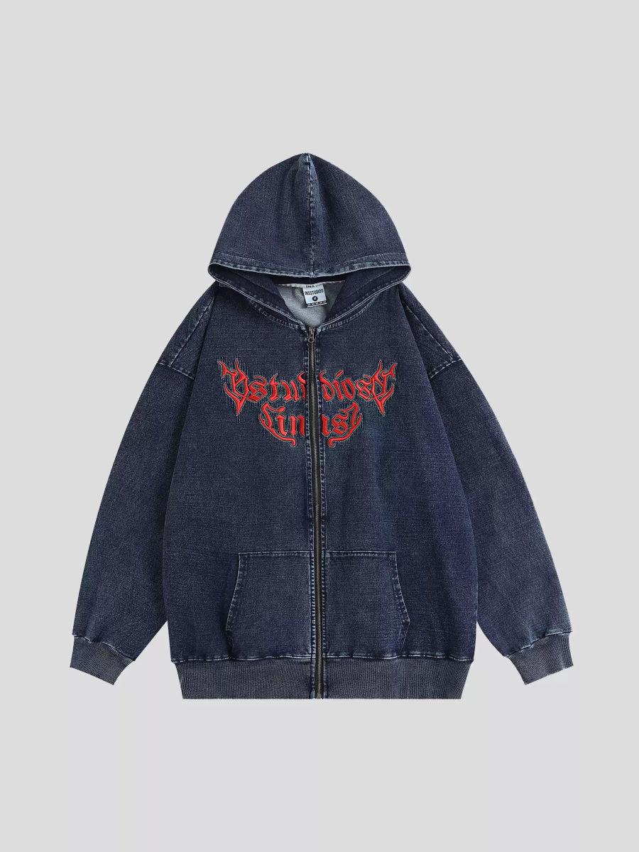 GOTHIC LETTER LOGO DENIM JACKET FE0122