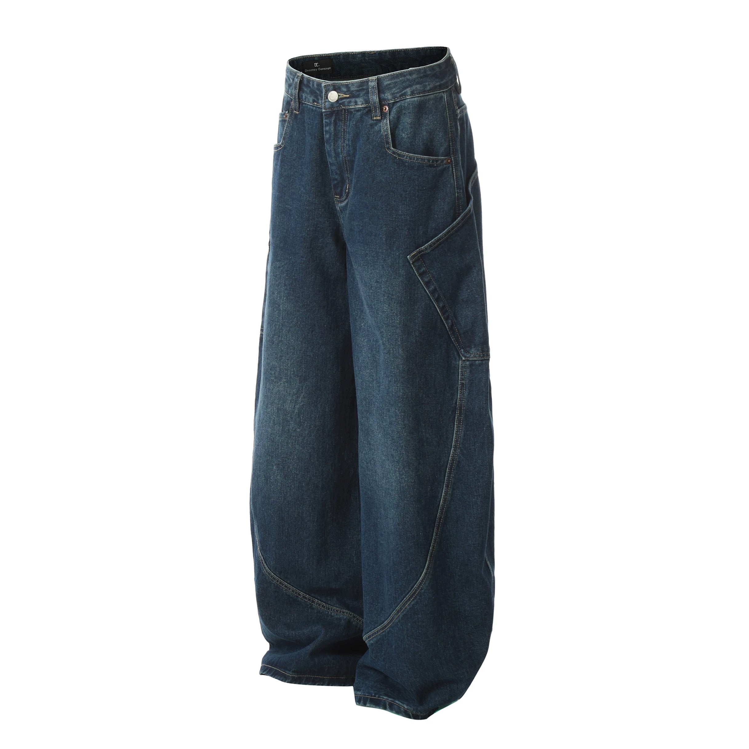 Vintage American Multi-Pocket Jeans – Loose Fit Workwear Street Denim Pants FE0050
