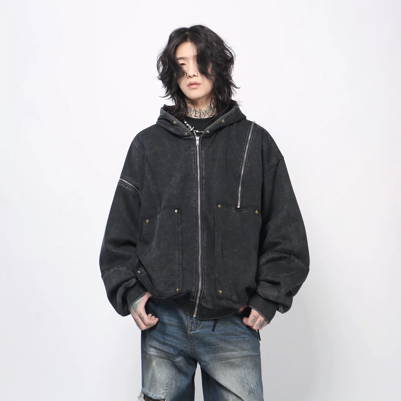 Men’s Zip-Up Streetwear Hoodie FE0368