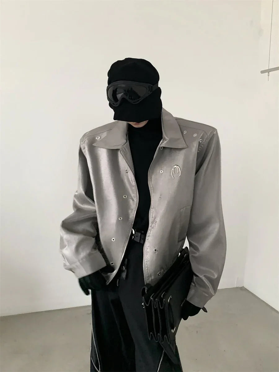 SHOULDER PADS SILHOUETTE LAPEL SHORT JACKET FE0466