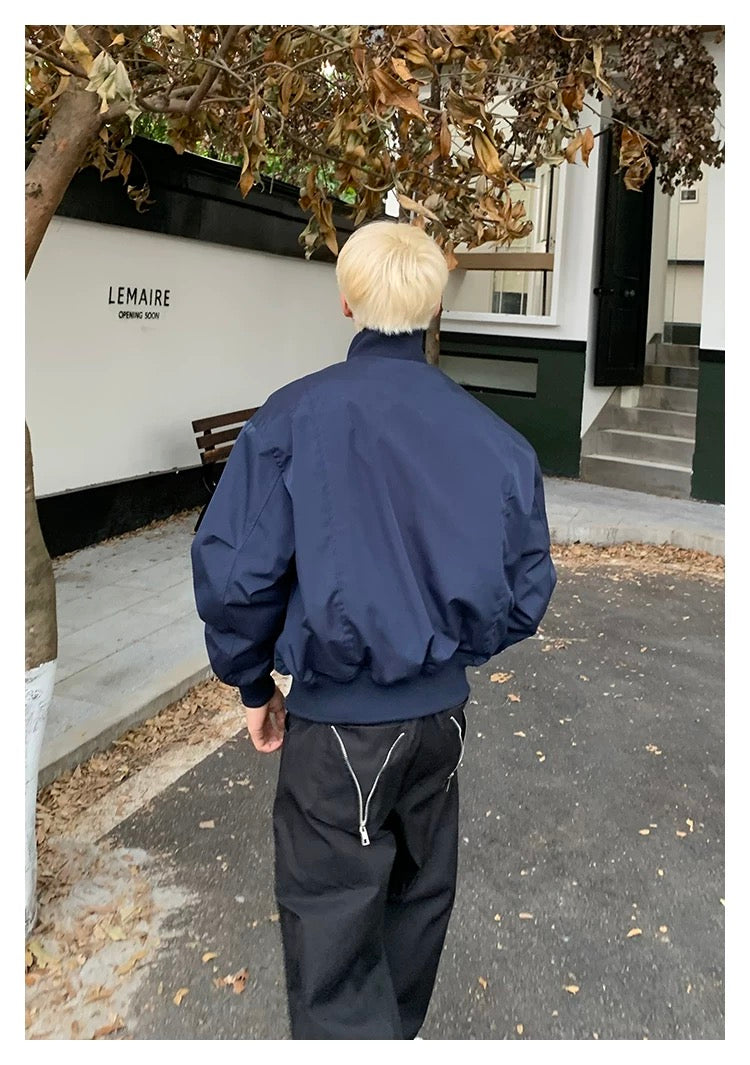 Men’s Short Padded Bomber Jacket – American Retro Street Winter Coat FE0312