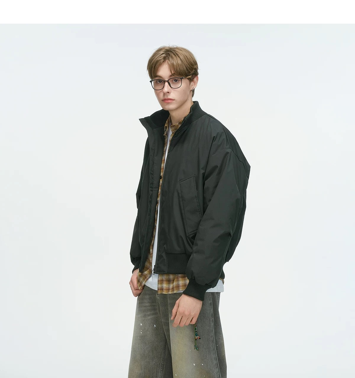 Stand Collar Down Jacket – Minimalist Warm Puffer for Winter Street Style FE0073