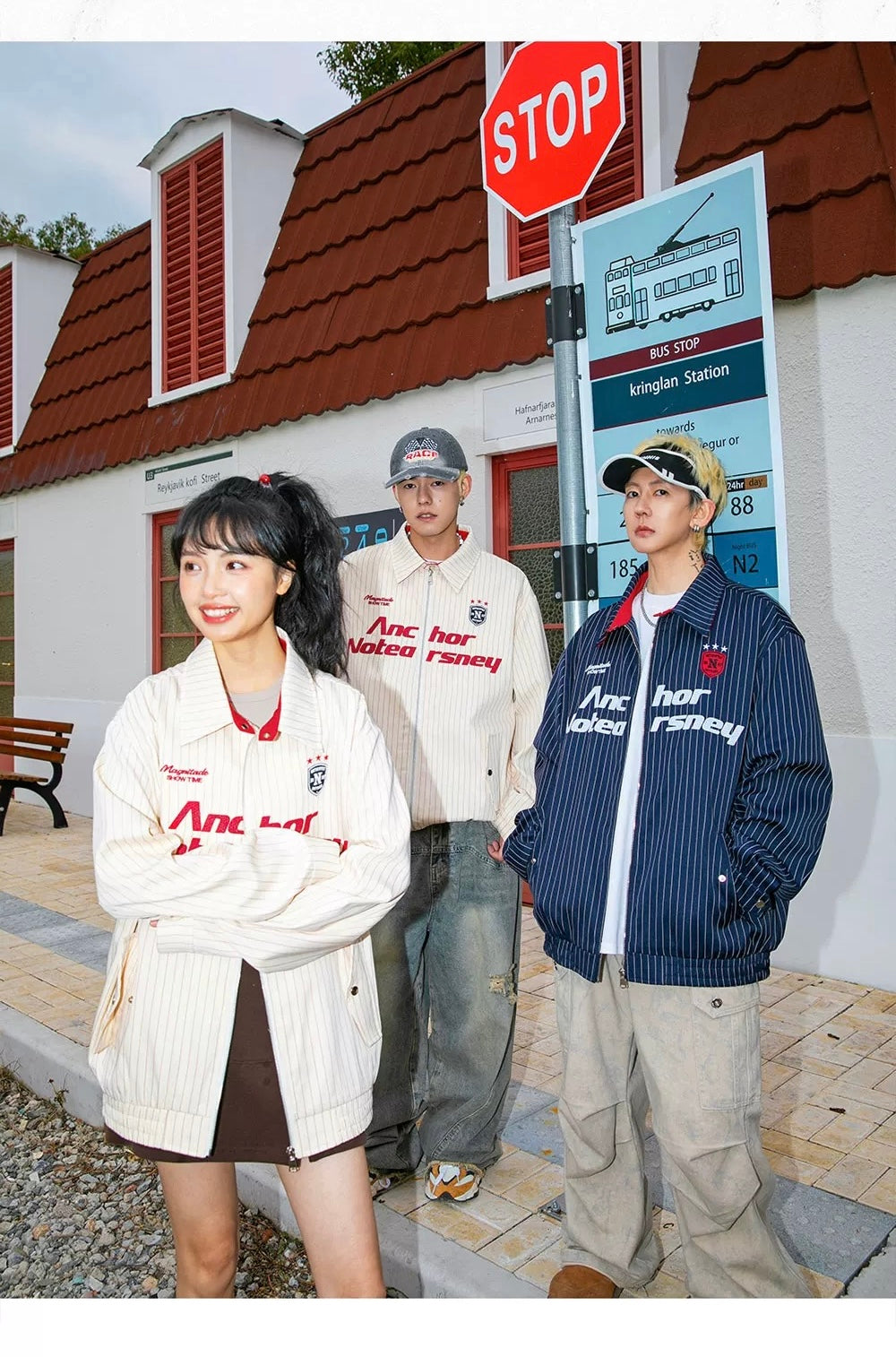 Men’s Striped Embroidered Jacket – Vintage American Streetwear Baseball Outerwear FE0321
