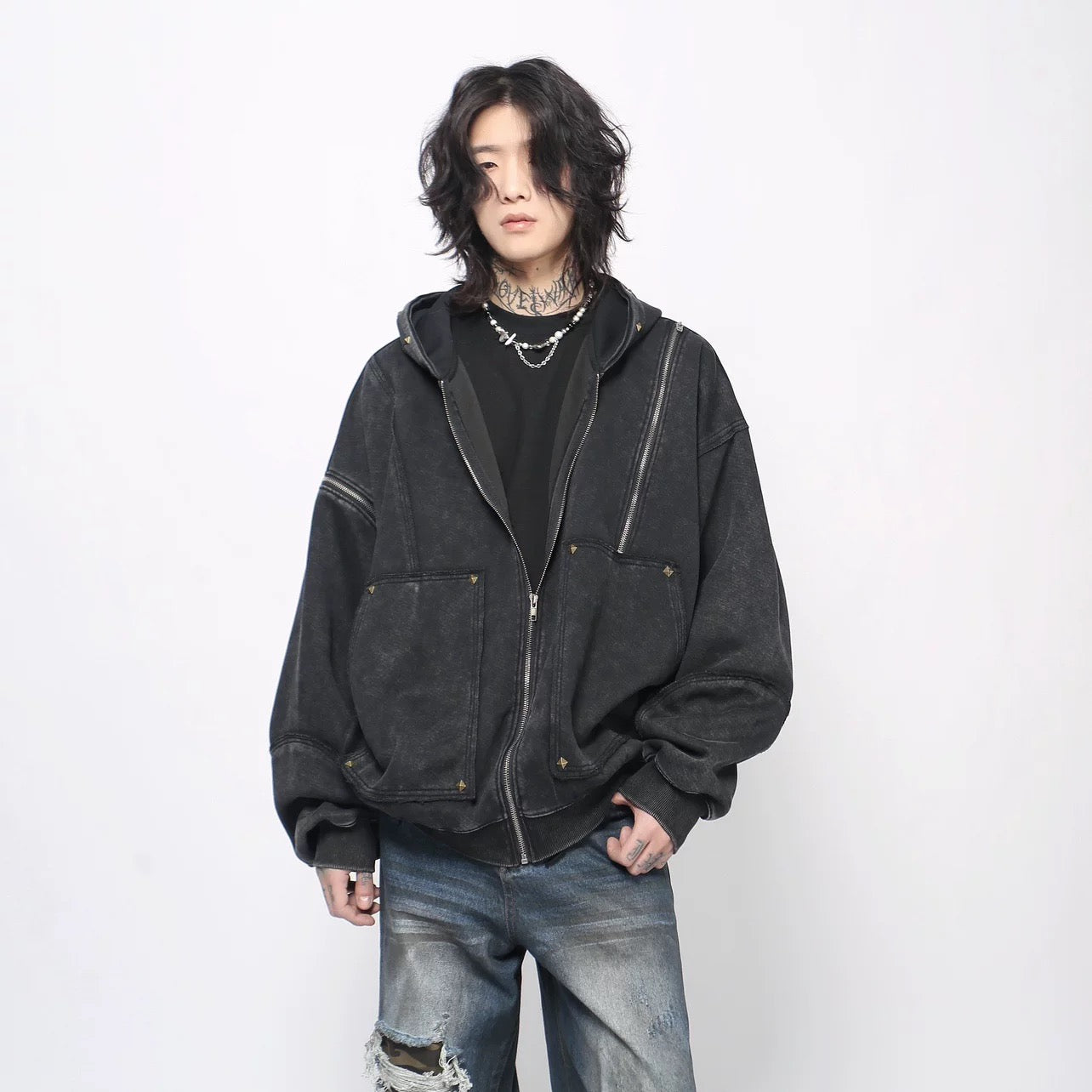 Men’s Zip-Up Streetwear Hoodie FE0368