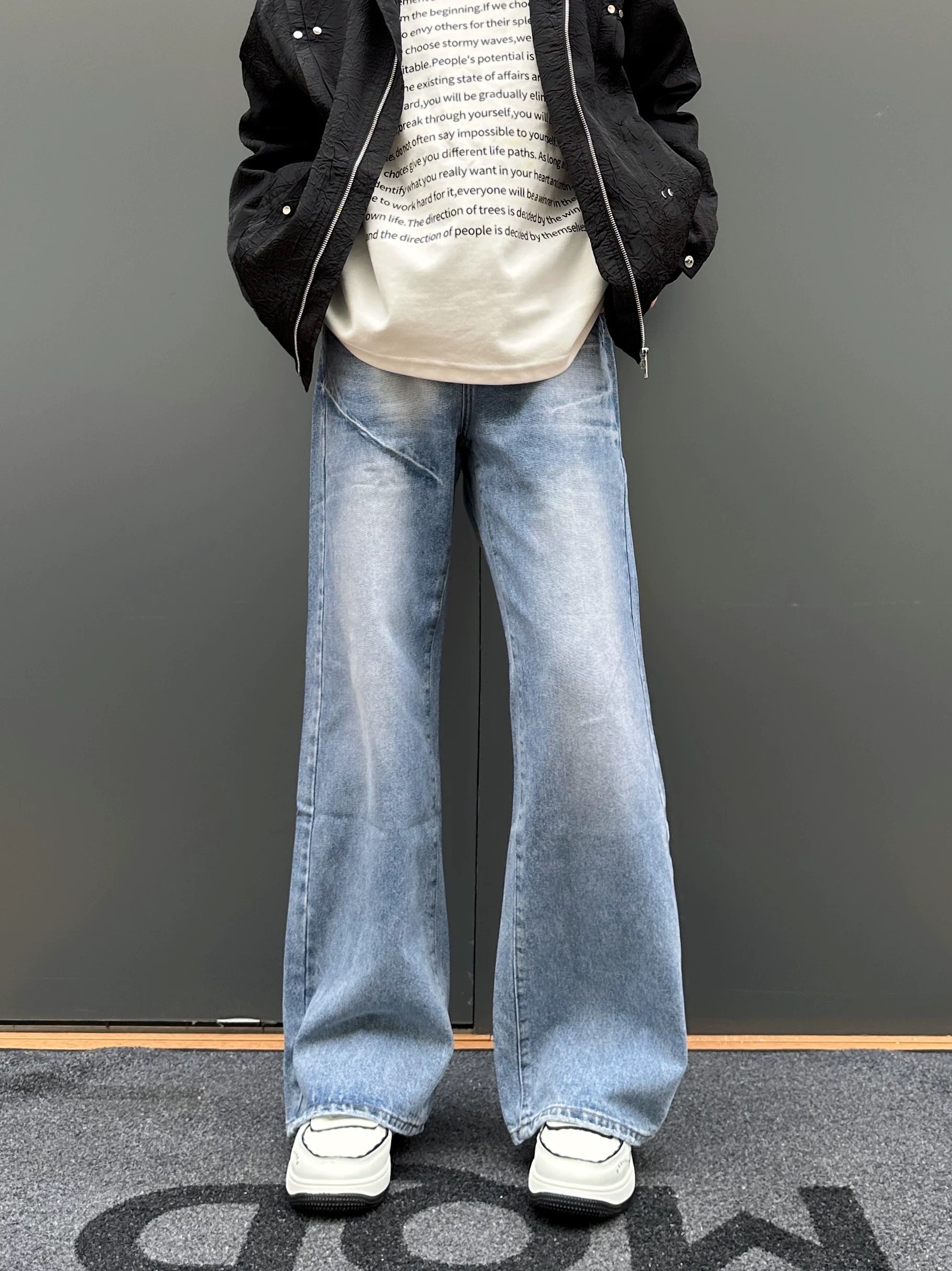 Men’s Vintage American Wide-Leg Straight Jeans FE0332