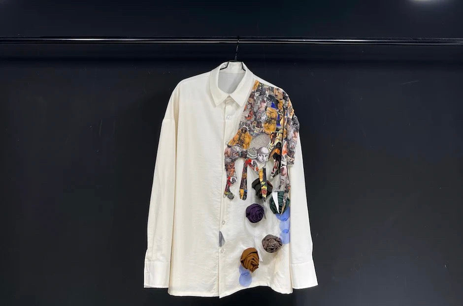 Men’s Original Design Loose Linen Shirt White Lightweight Long Sleeve Casual Base Top FE0281