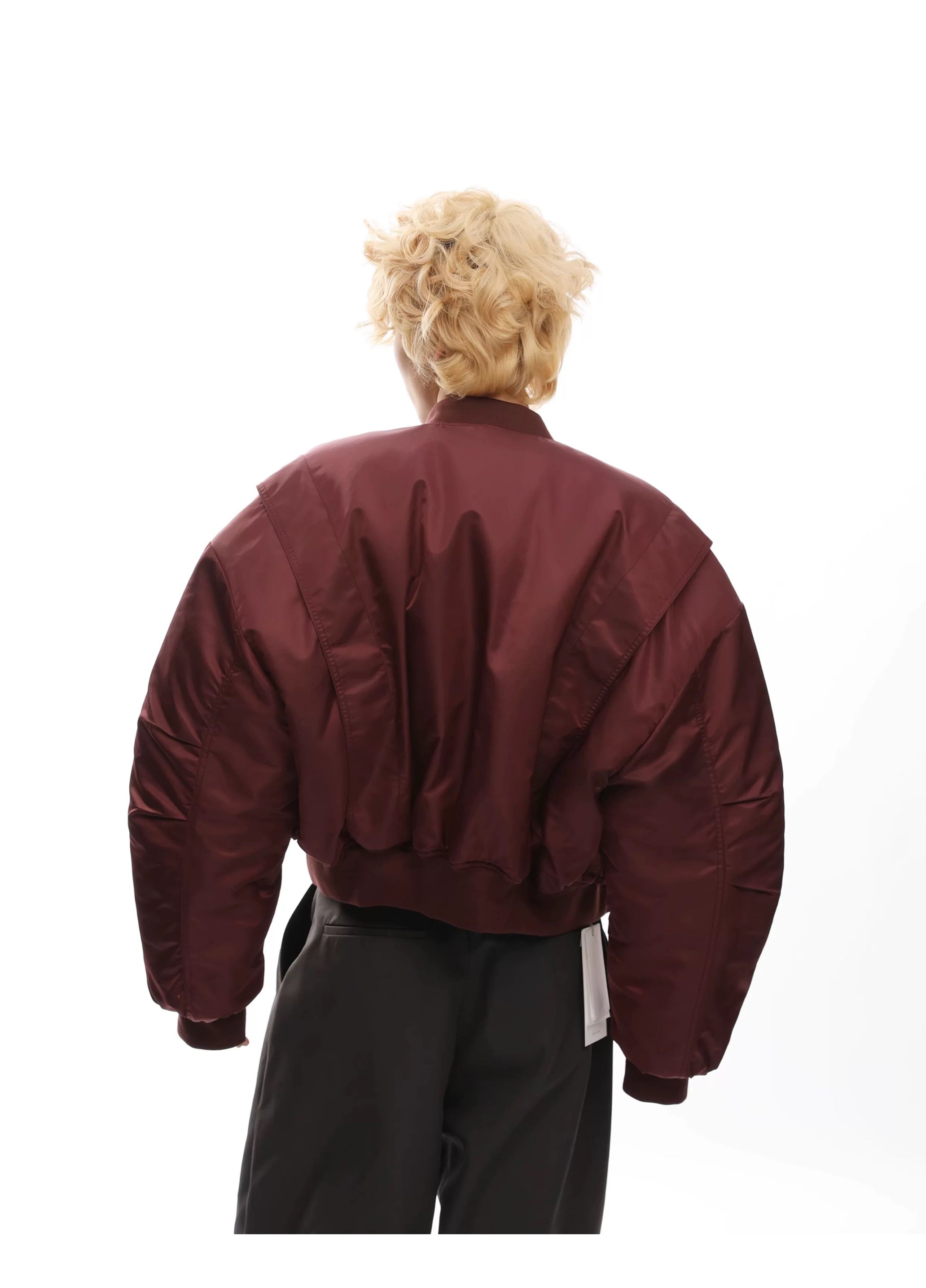 Men’s Cropped Bomber Puffer Jacket – American High Street Short Cotton Outerwear FE0025
