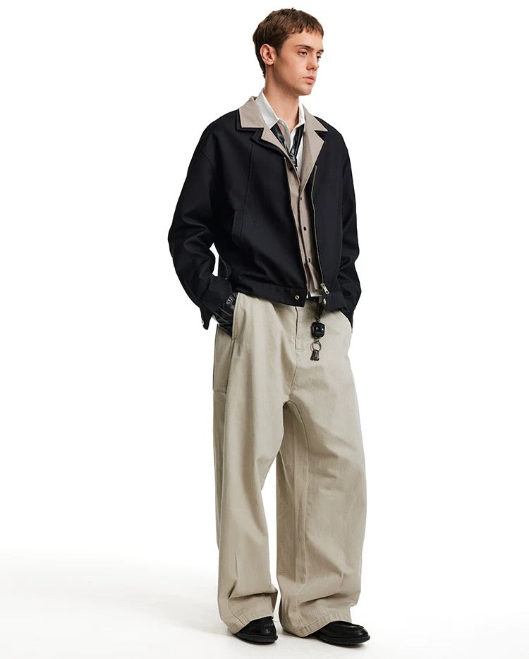 Men’s Deconstructed Layered Jacket – Vintage Minimal Street Outerwear FE0034