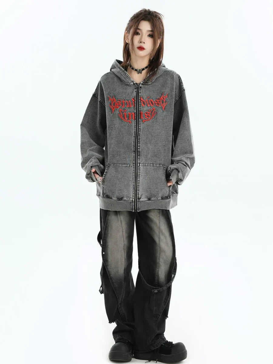 GOTHIC LETTER LOGO DENIM JACKET FE0122