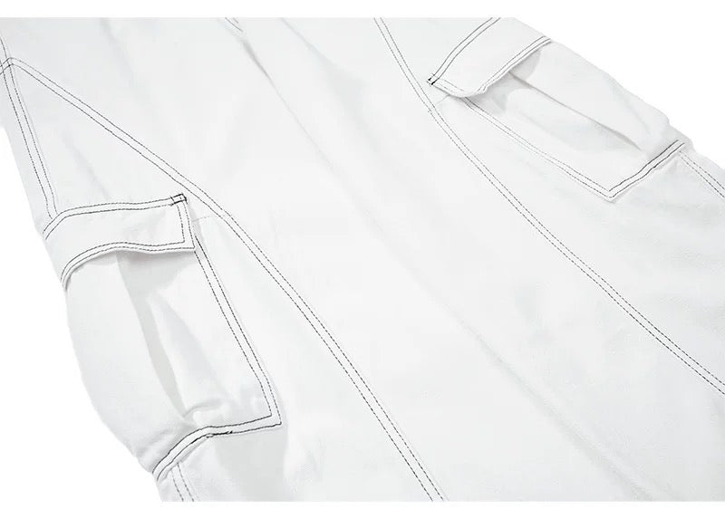 American Curved Wide-Leg Streetwear Trousers FE0297