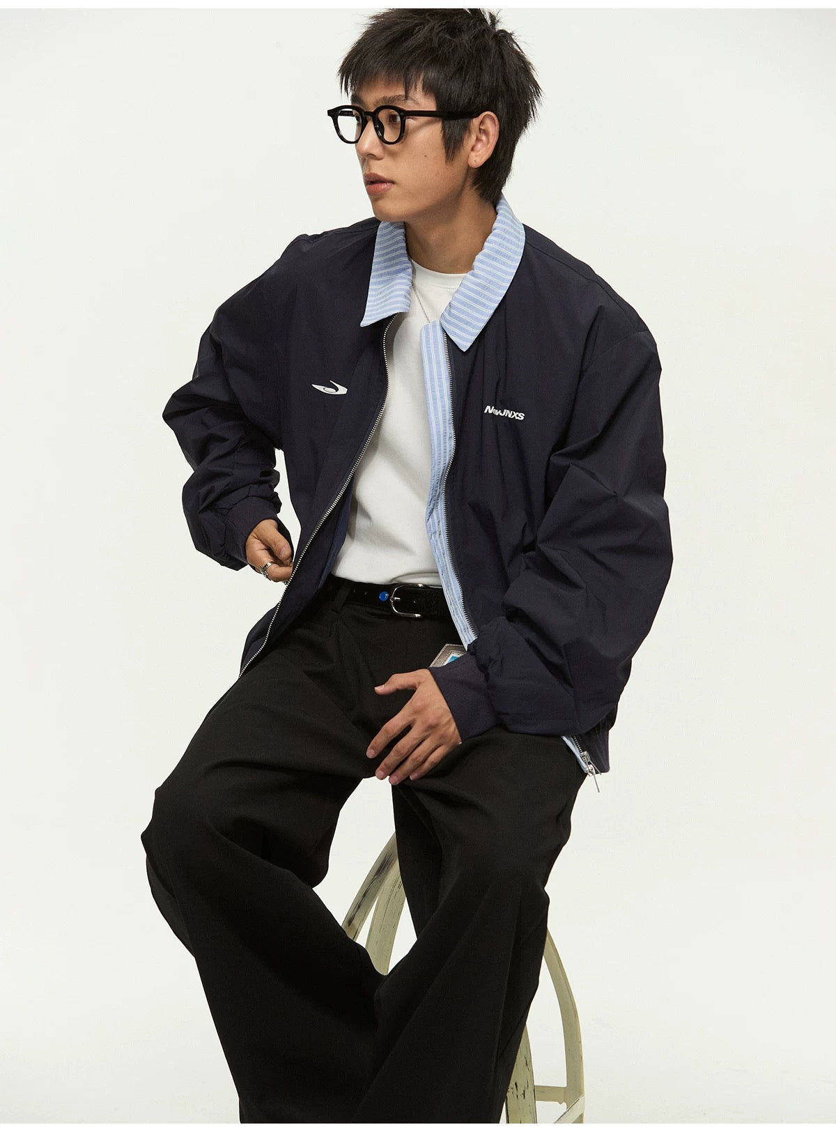 Men’s Vintage Embroidered Layered Baseball Jacket – Retro Streetwear Bomber Coat FE0017