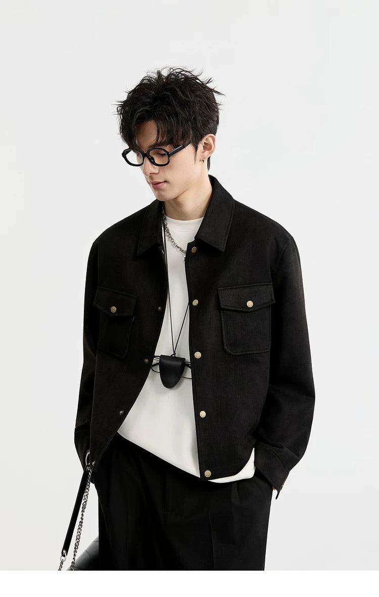 Men's Retro Premium Faux Suede Lapel Jacke FE0275