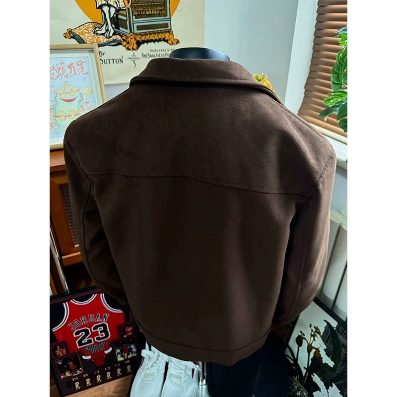 Men’s Vintage American Suede Collar Jacket FE0077