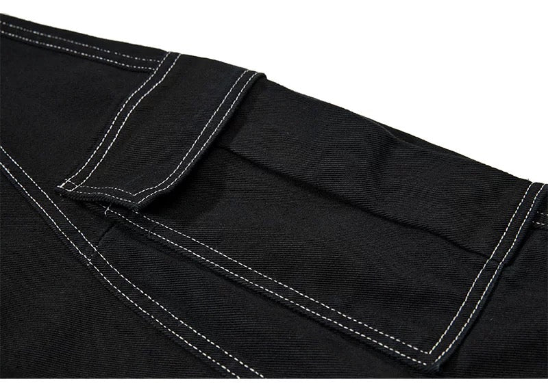 American Curved Wide-Leg Streetwear Trousers FE0297