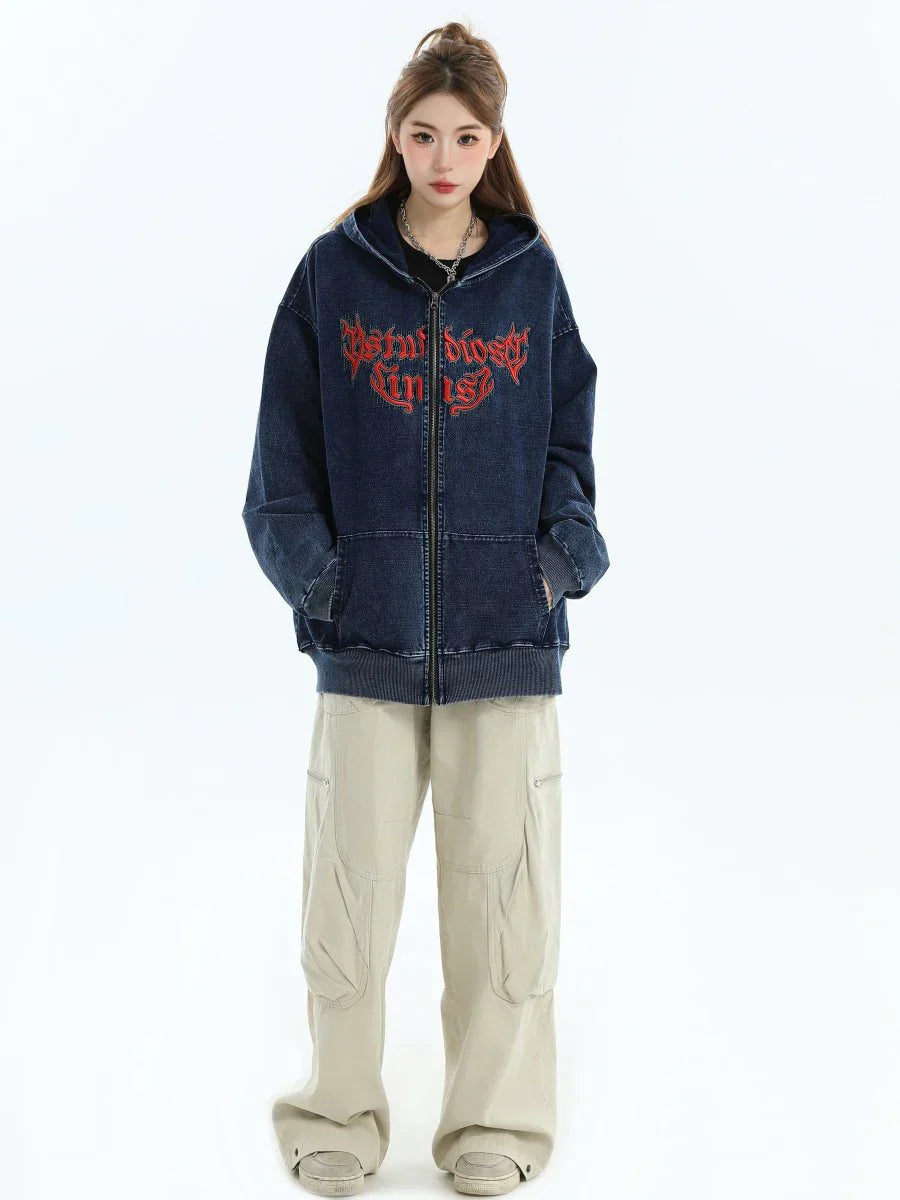 GOTHIC LETTER LOGO DENIM JACKET FE0122