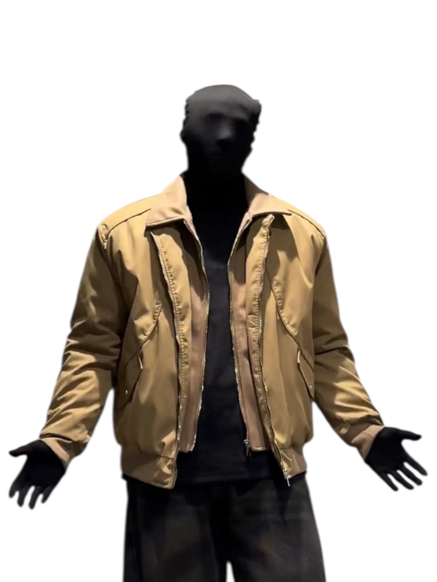 LAYERED-LOOK COLLARED DOWN JACKET FE0150