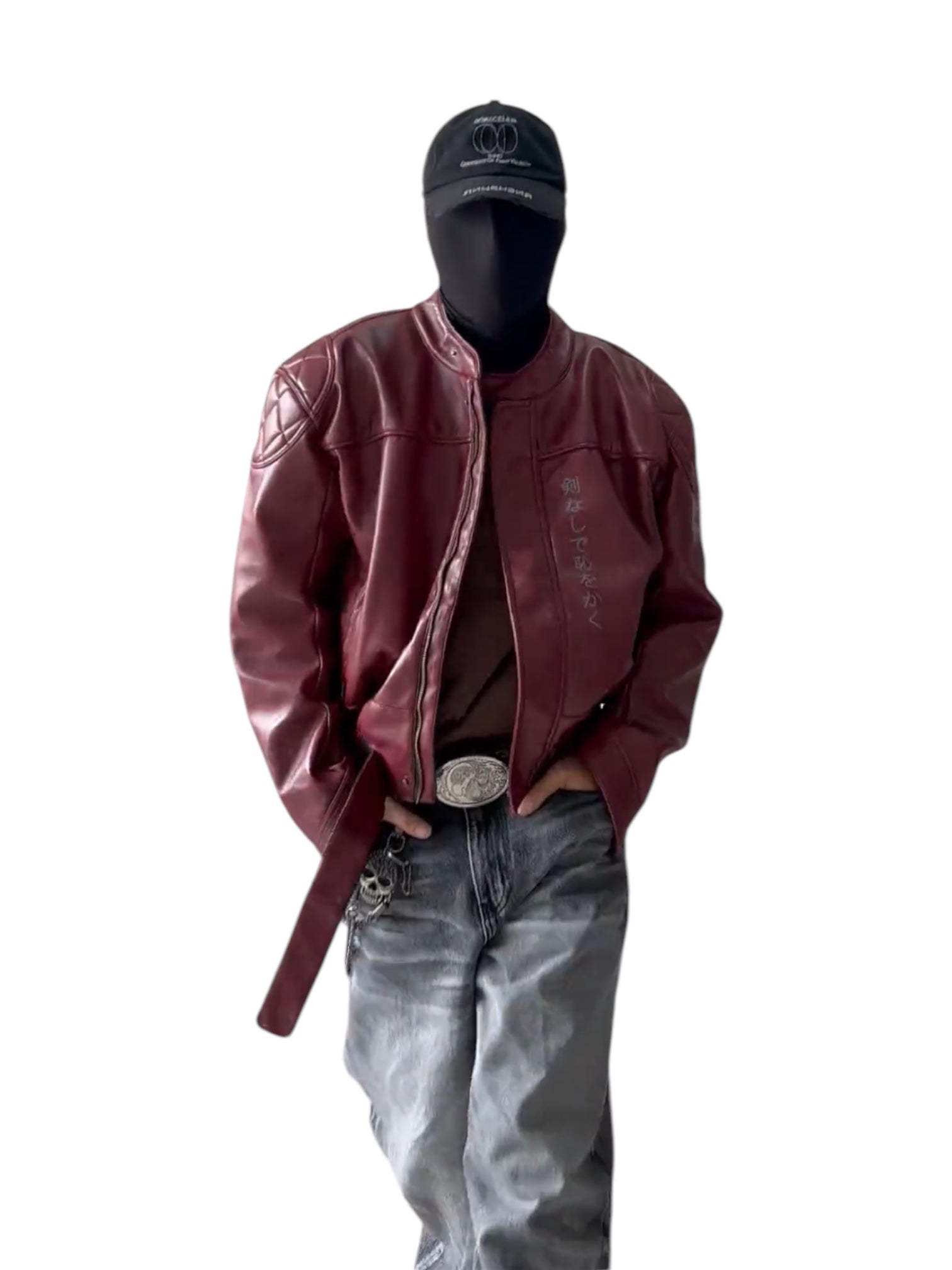 DRAGON-BLADE FAUX LEATHER JACKET FE0214