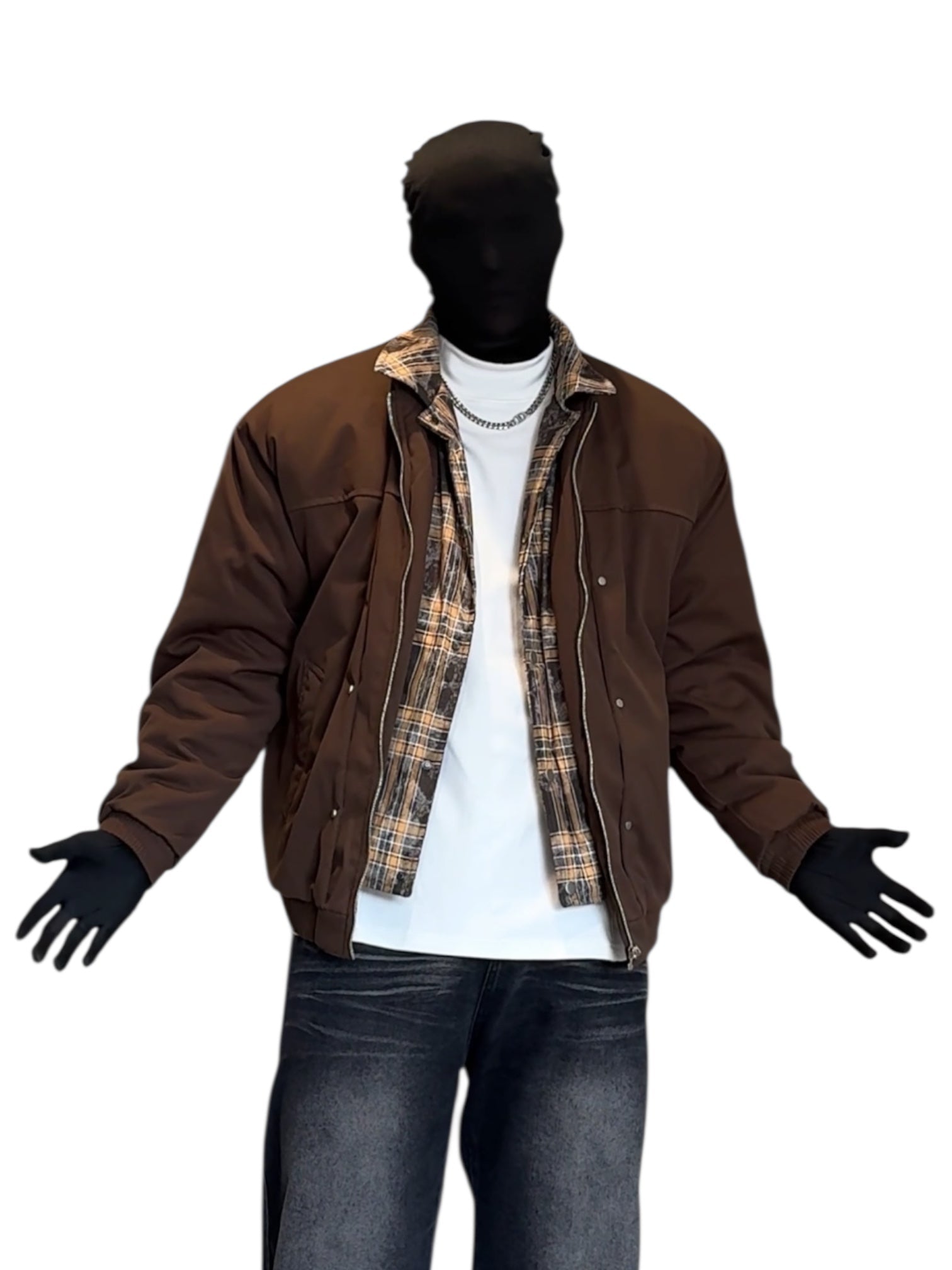 LAYERED PLAID WORK JACKET FE0149