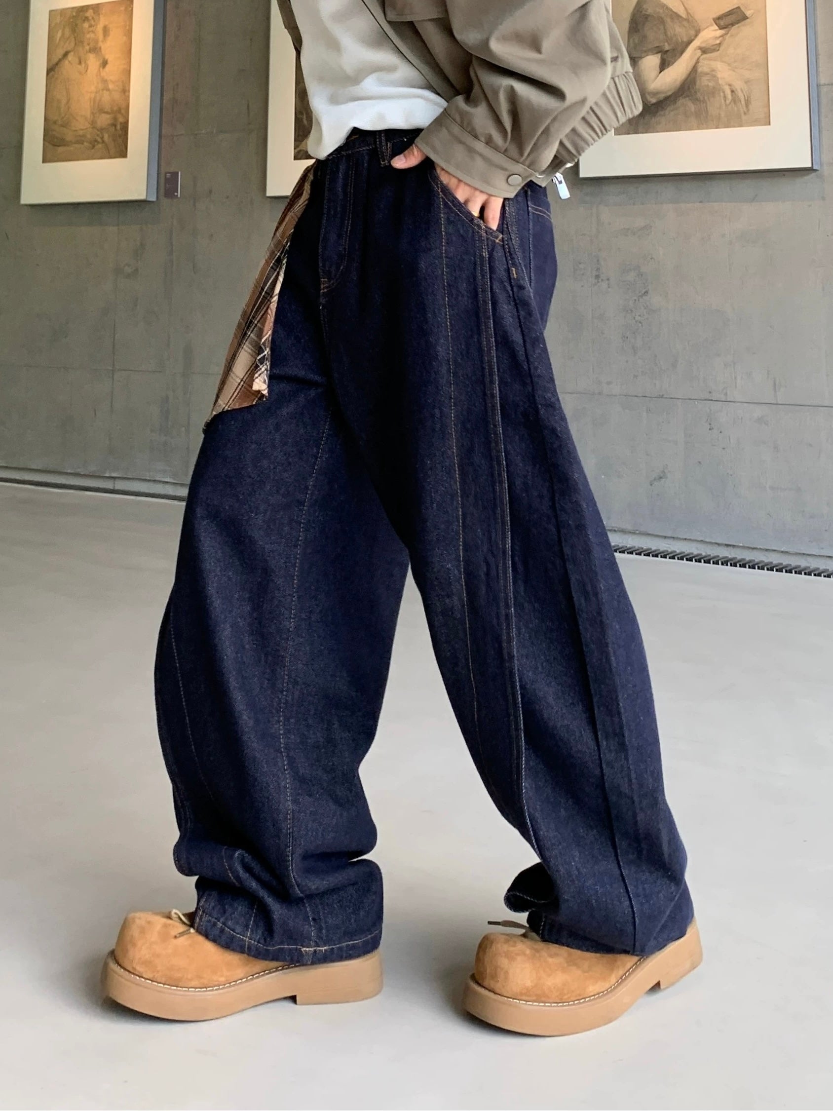 WASHED LOOSE STRAIGHT JEANS FE0142