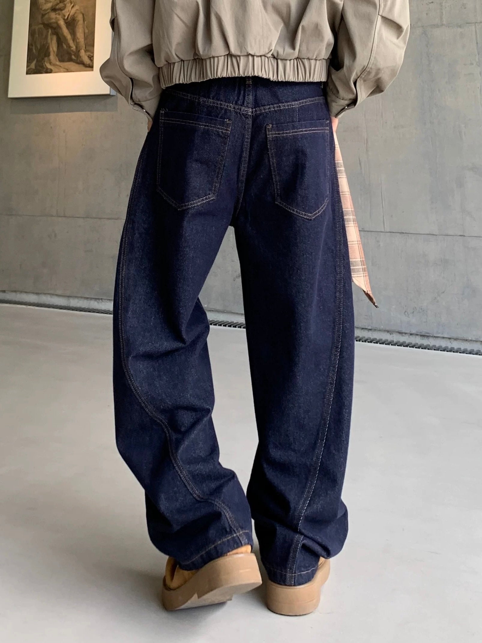 WASHED LOOSE STRAIGHT JEANS FE0142