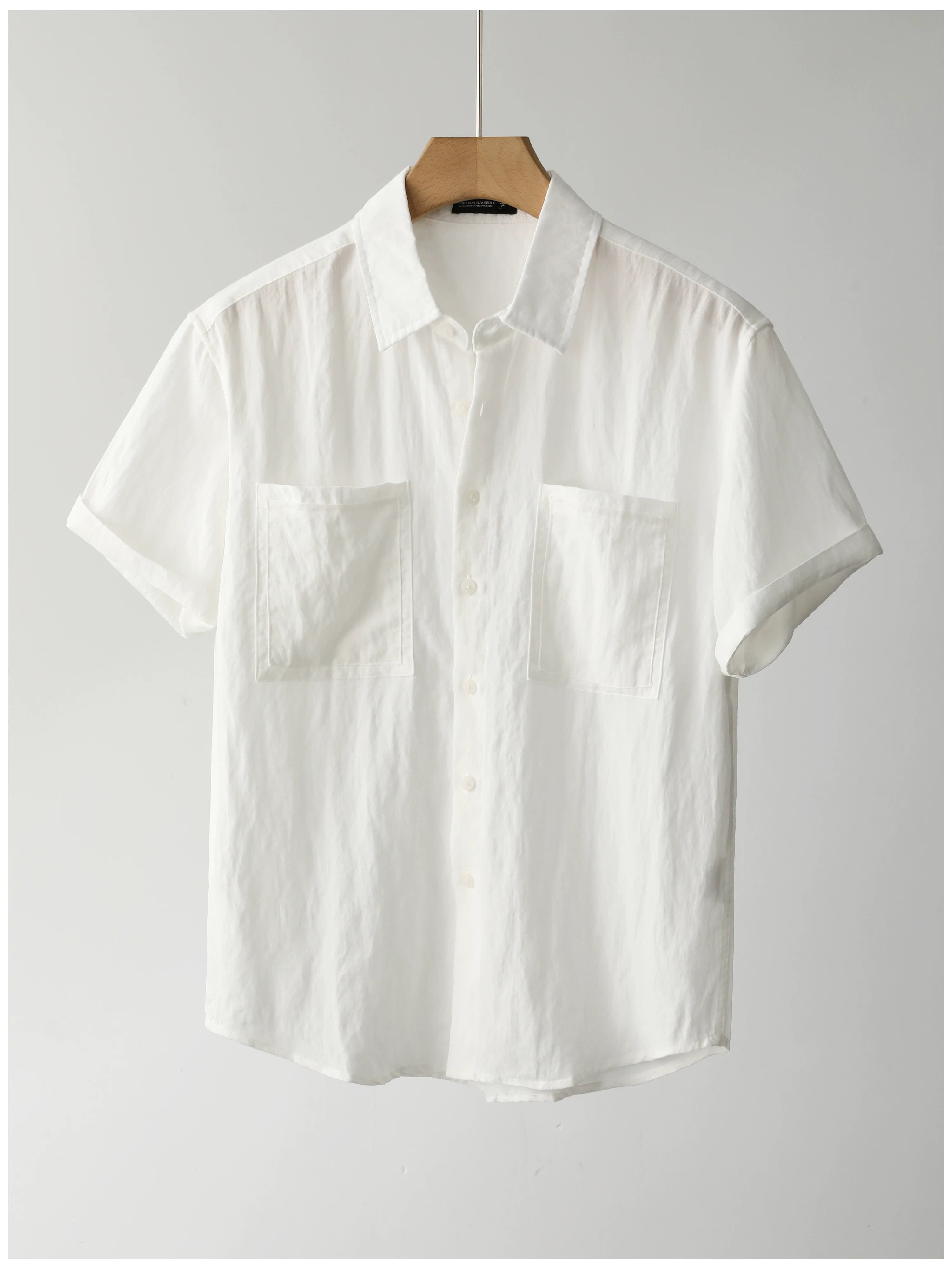 Lyocell Blended Linen Thin Breathable Short Sleeve Shirt FE0728