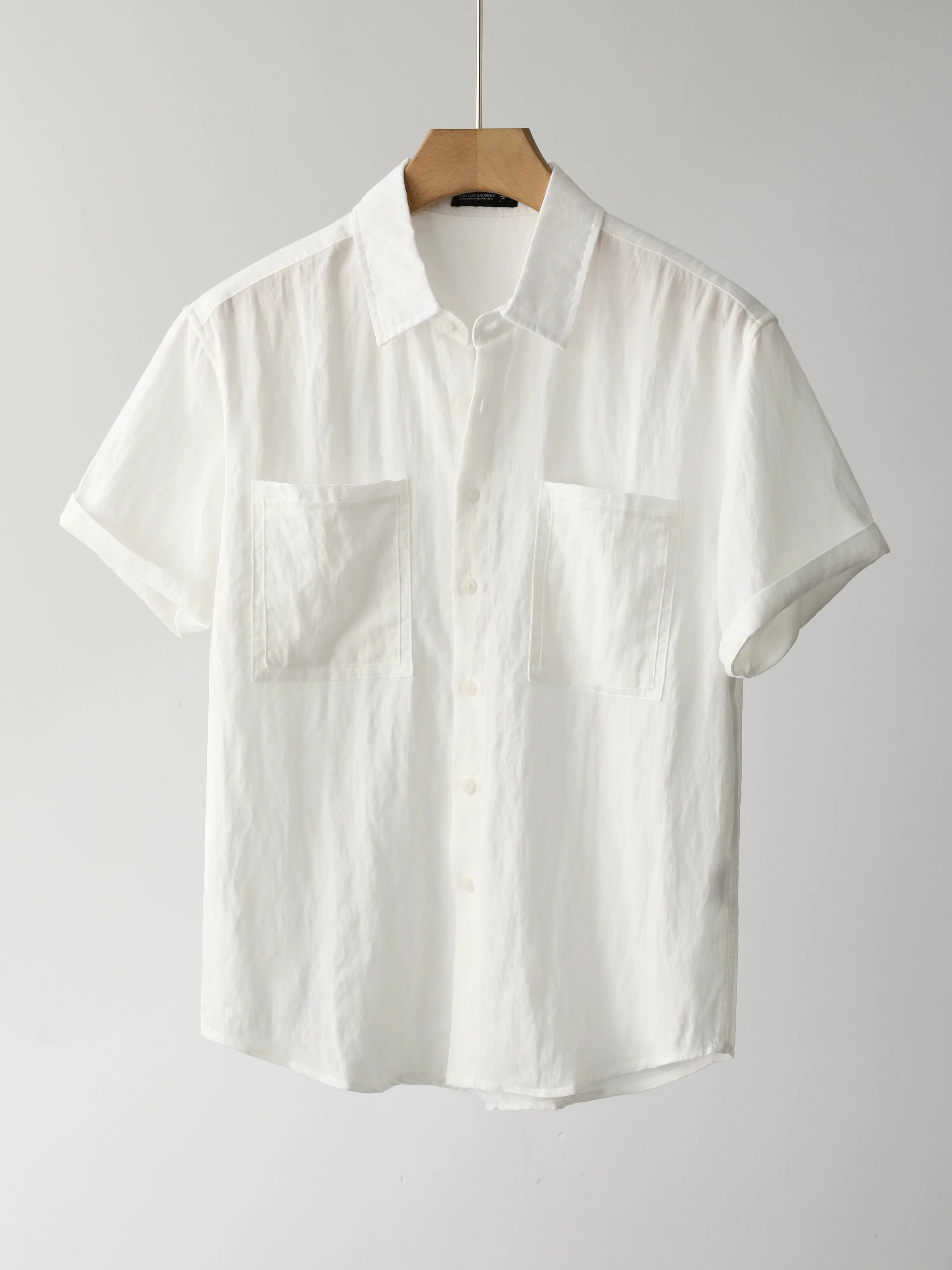 Lyocell Blended Linen Thin Breathable Short Sleeve Shirt FE0728