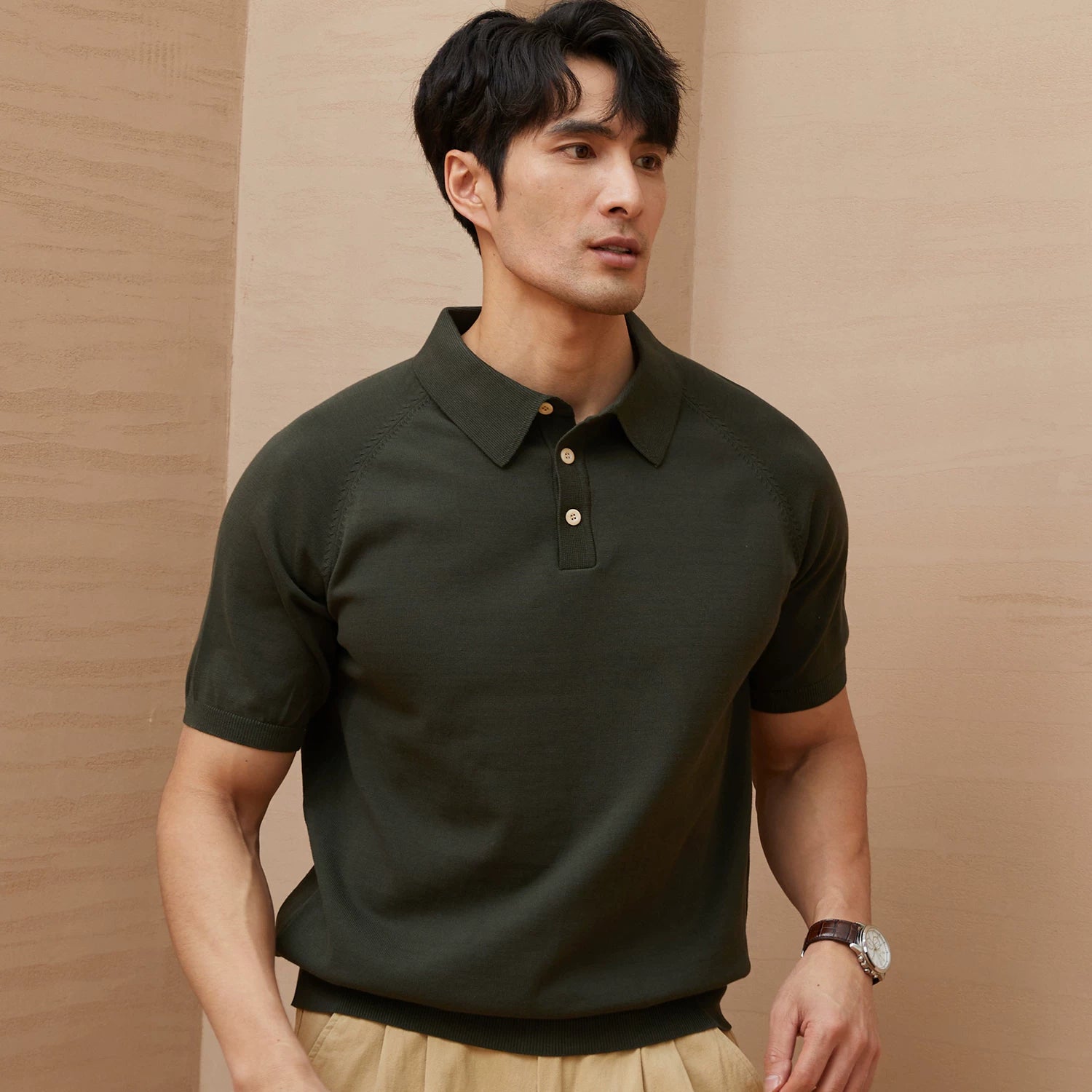 Italian polo knitted polo shirt FE0713