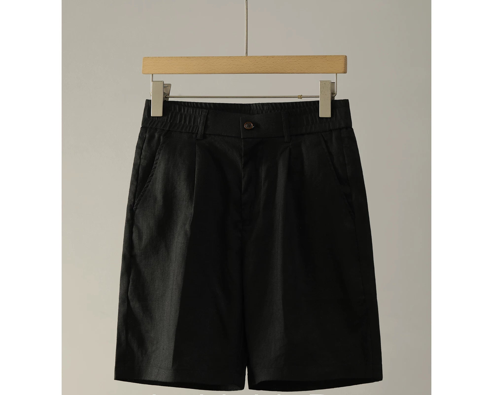 Old Money Drop Straight Double Pleated 100% Pure Linen Shorts FE0729