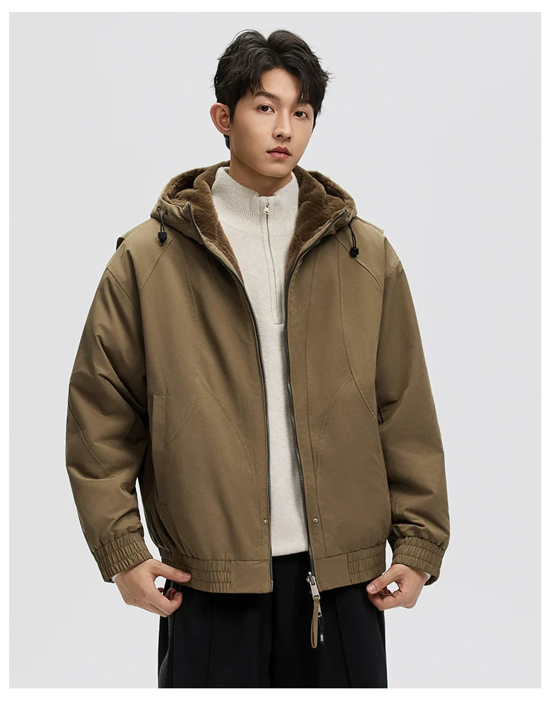 American retro double-sided fleece jacket FE0251