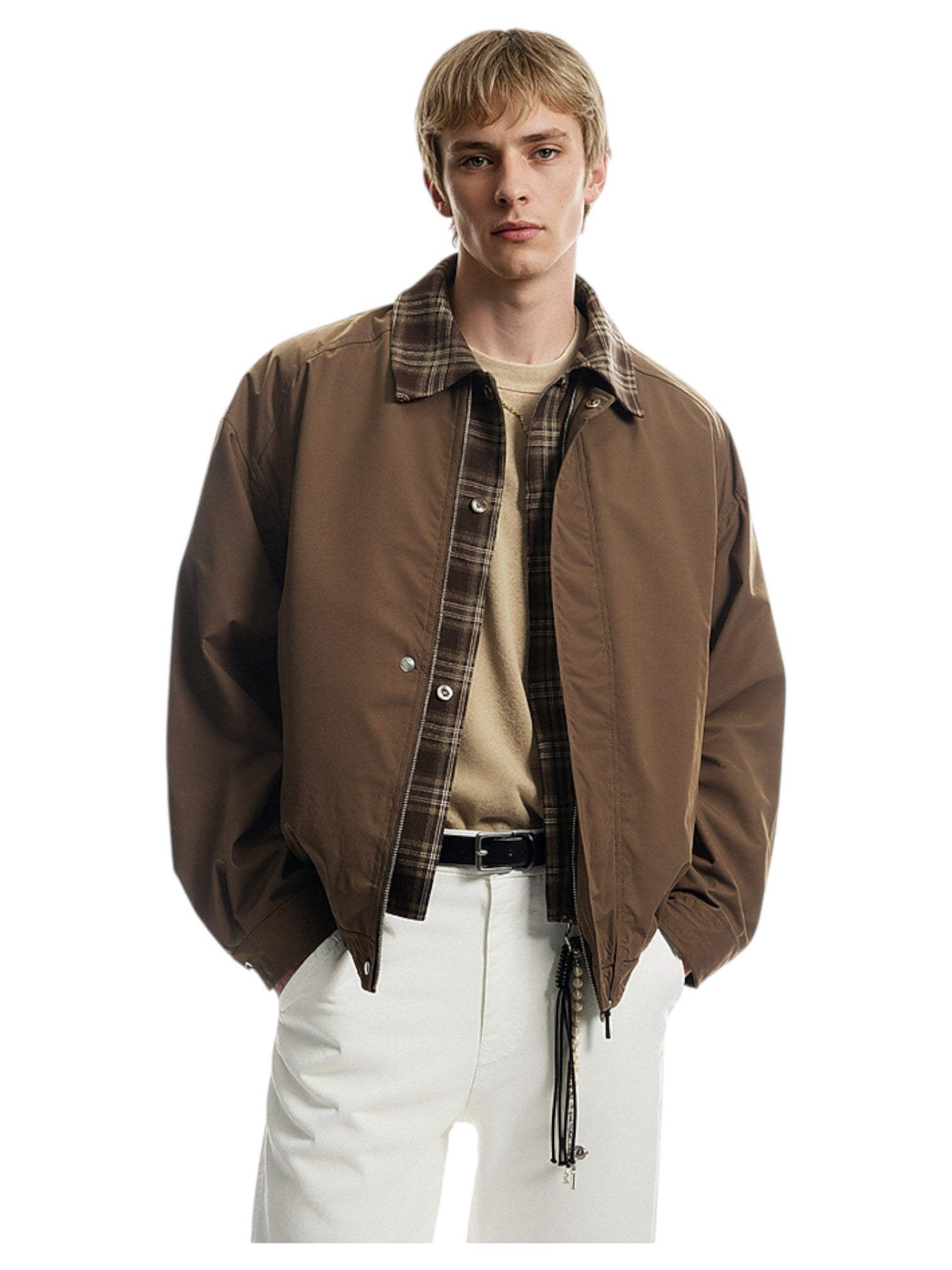 LAYERED PLAID WORK JACKET FE0149