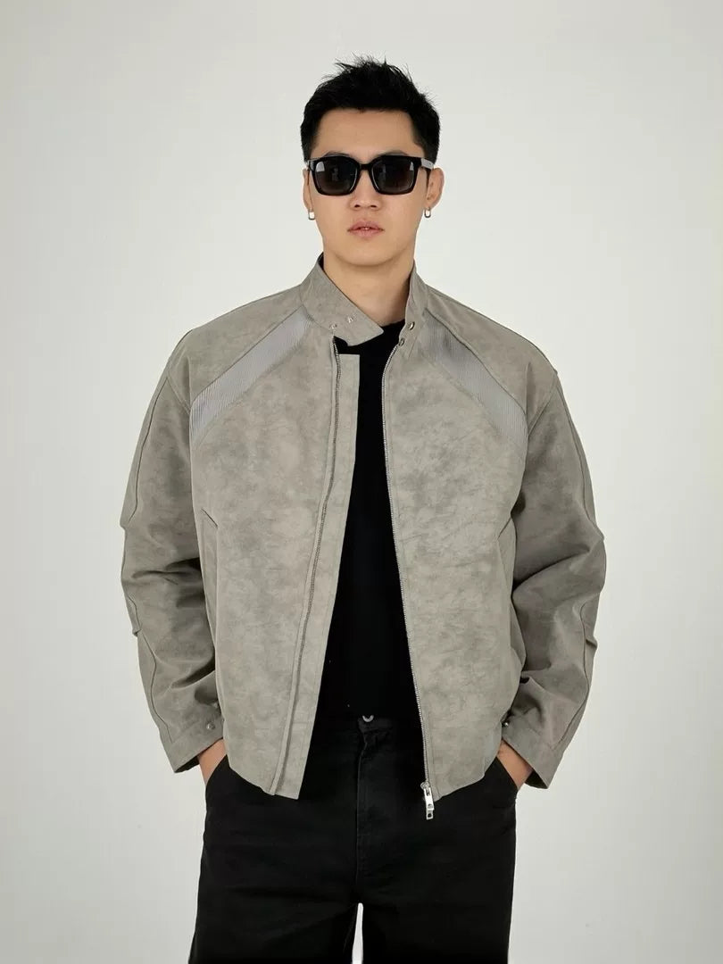 American tie-dye stand-up collar flight jacket FE0702