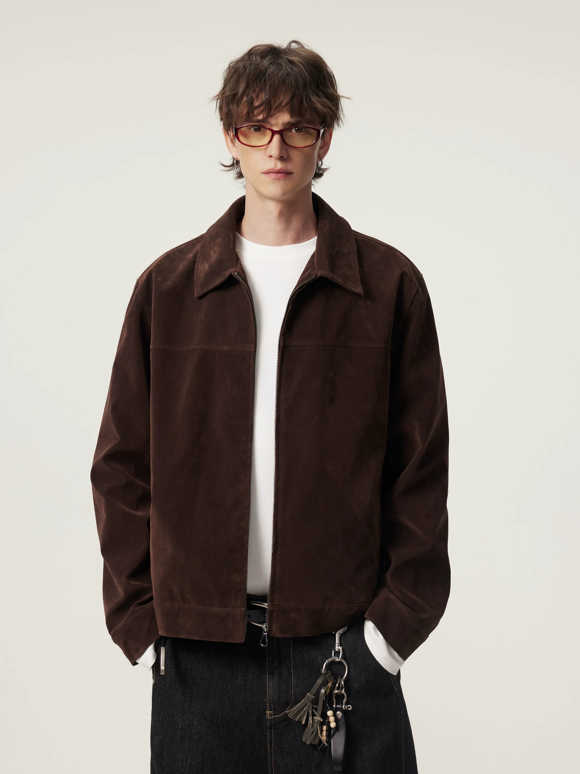 Old Money Short Imitation Velvet Lapel Jacket FE0707