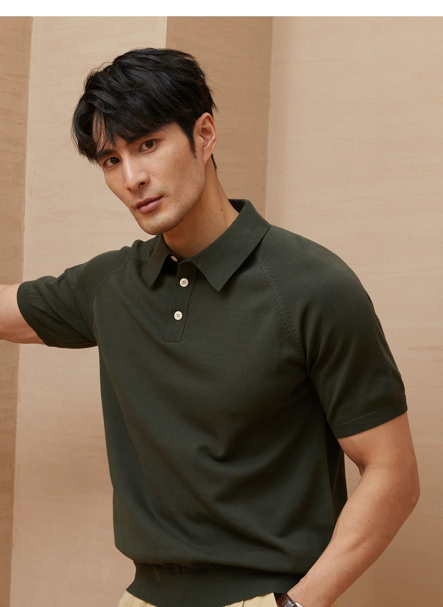 Italian polo knitted polo shirt FE0713